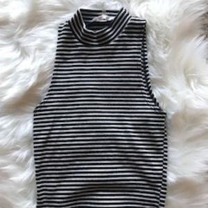 Soprano high neck striped crop top